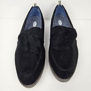 Dr Scholls Womens Black Suede Involve‎ Loafers Sz 8.5 Classic Minimalist Preppy